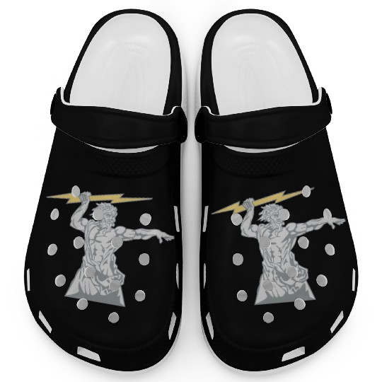 Greek mythology Zeus lightning bolt silhouette Clogs