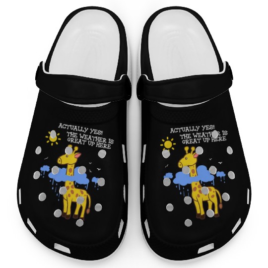 Storm Chaser Funny Cloud Giraffe Apparel Clogs