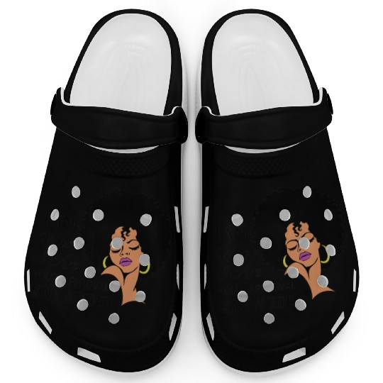 Black Queen Lady Curly Natural African American Clogs