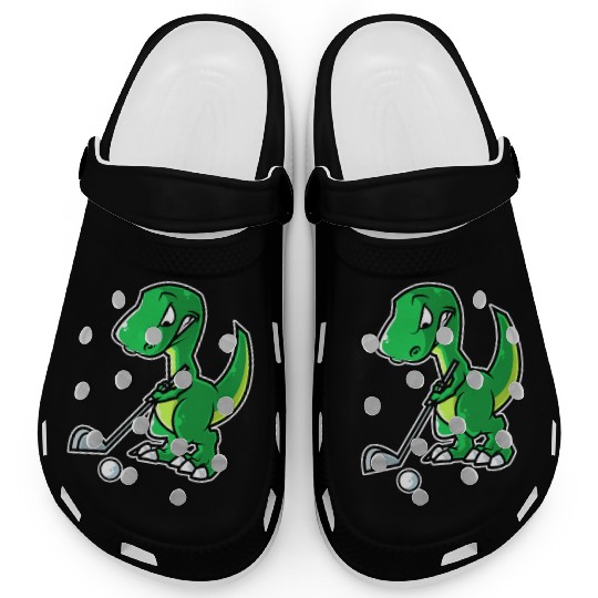 Tyrannosaurus Golf Player Golfer Golfing Funny Clogs