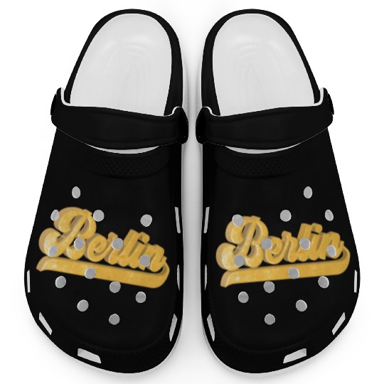 Golden Berlin Bling Bling Logo Clogs