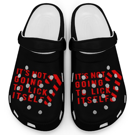 Funny Christmas Candy Cane Rude Christmas Clogs