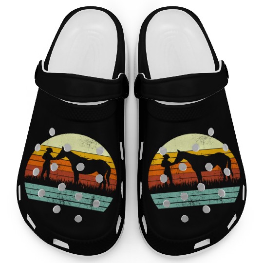 Cowboy Cowgirl Horse Wild Western Retro Clogs