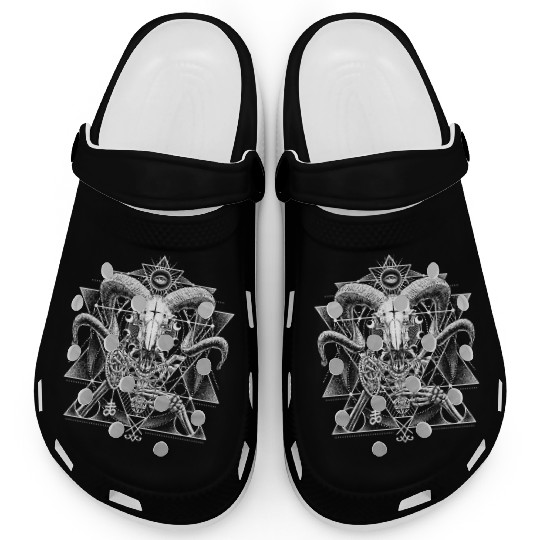 Skeletal Demonic Baphomet Clogs