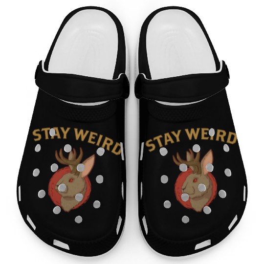 Stay Weird Cryptozoology Cryptid Jackalope product Clogs