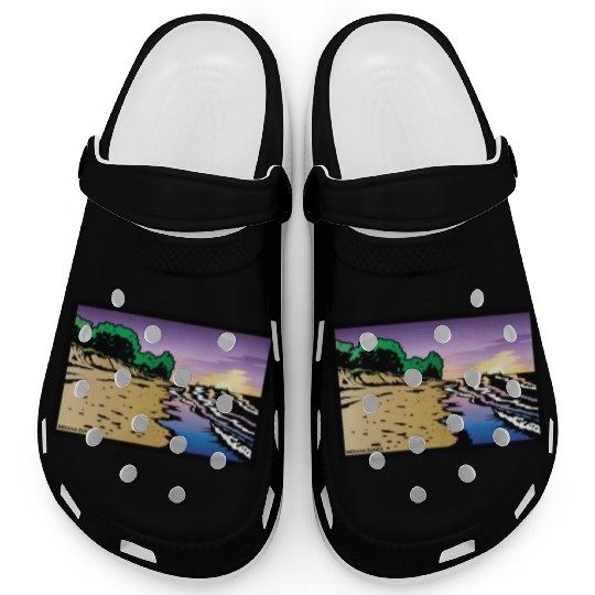 Purple Twilight Indiana Dunes Poster Clogs