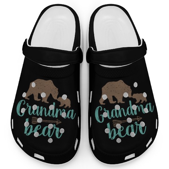 Cute Grandma Bear Matching Family Clogs