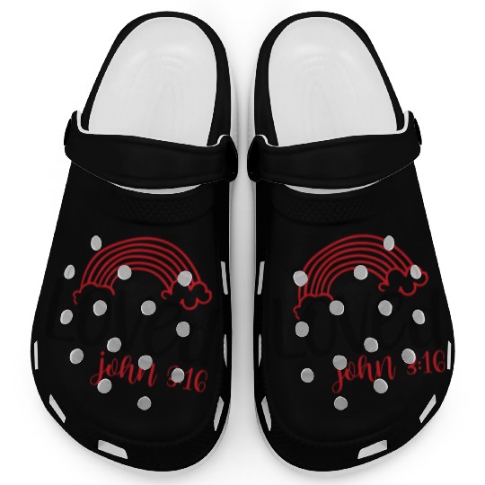 Loved john 3 16 Valentine Day Bible Verse Text Art Clogs