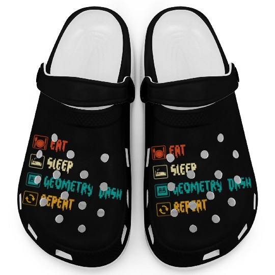 Eat sleep geometry dash repeat retro Jumper Repeat Clogs