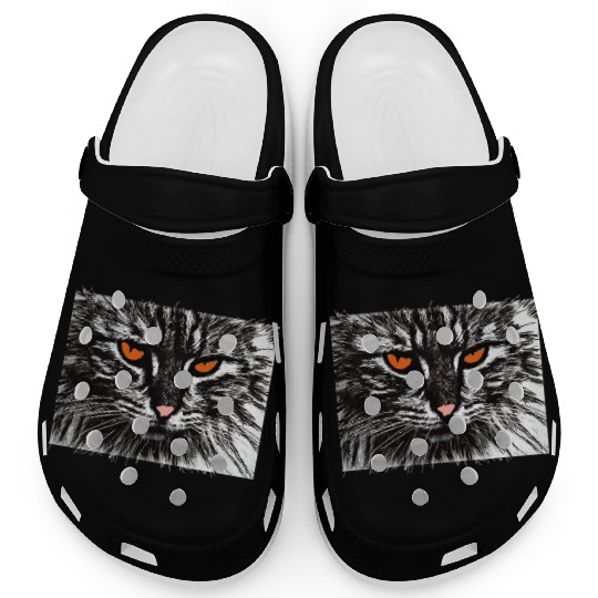 funny cat face Clogs