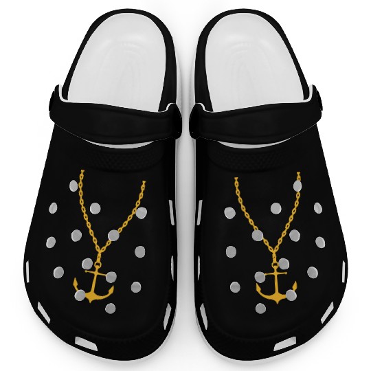 Gold necklace anchor Clogs