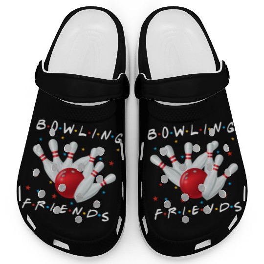 Bowling Friends Playing Bowling Together Uniform Clogs