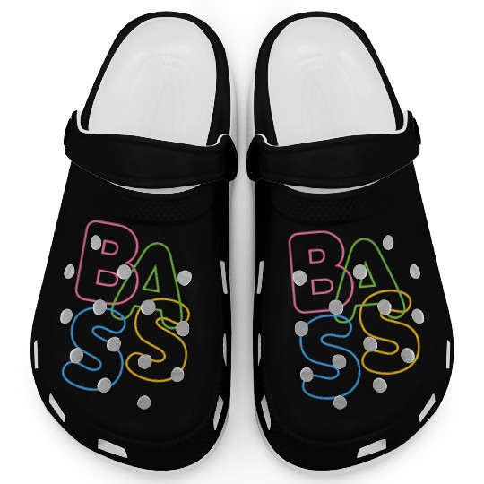 Modern LGBTQ Color BASS Typography for bassists Clogs