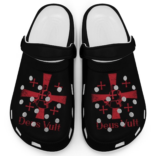 Deus Vult God Wants It Latin Templar Knight Clogs