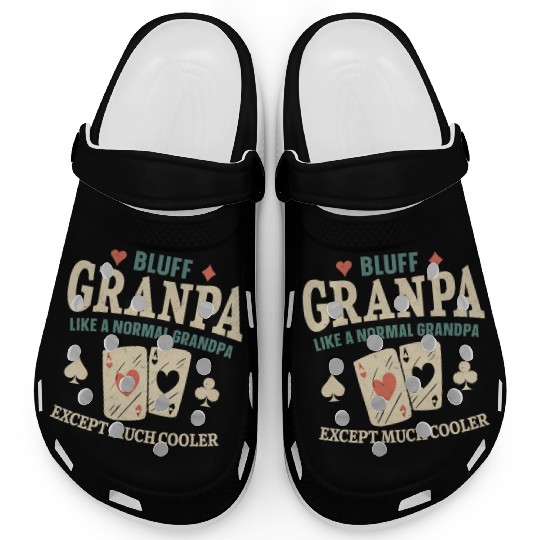 Poker Cards Vintage Bluff Grandpa Clogs