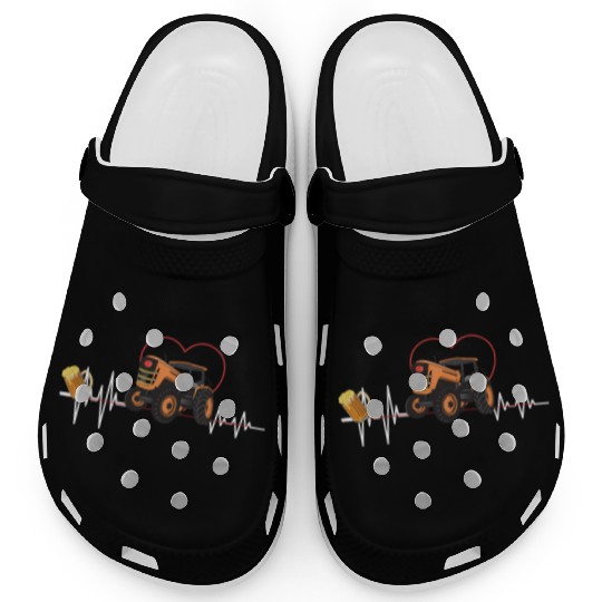 Farm Farmer Rancher Drive Heart Beer Tractor Clogs