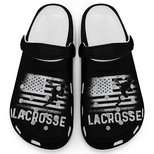 Lacrosse LAX American USA Flag Clogs