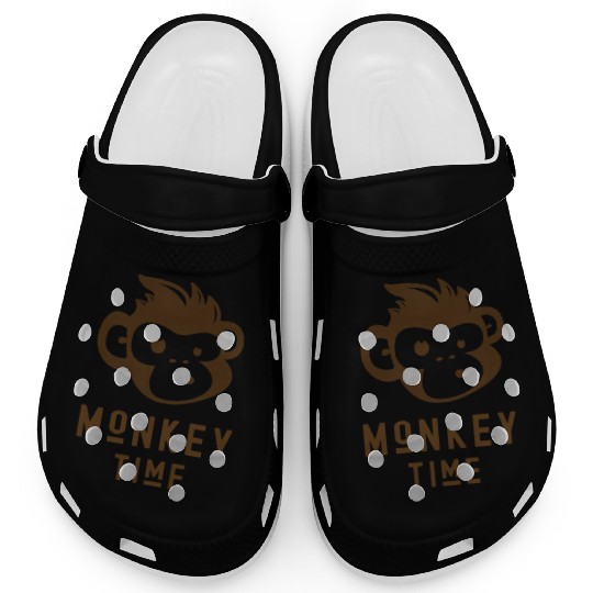 It's Monkey Time Cute Funny Monkey Face Clogs