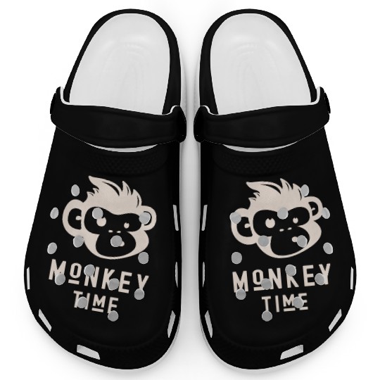 It's Monkey Time Cute Funny Monkey Face Clogs