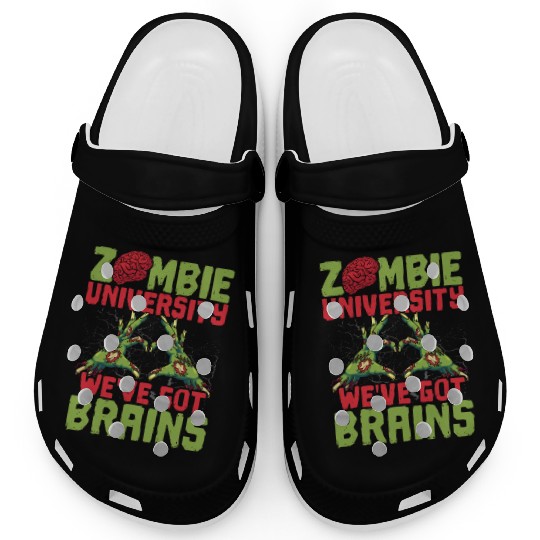 Zombie University We've Got Brains Trick Or Treat Clogs