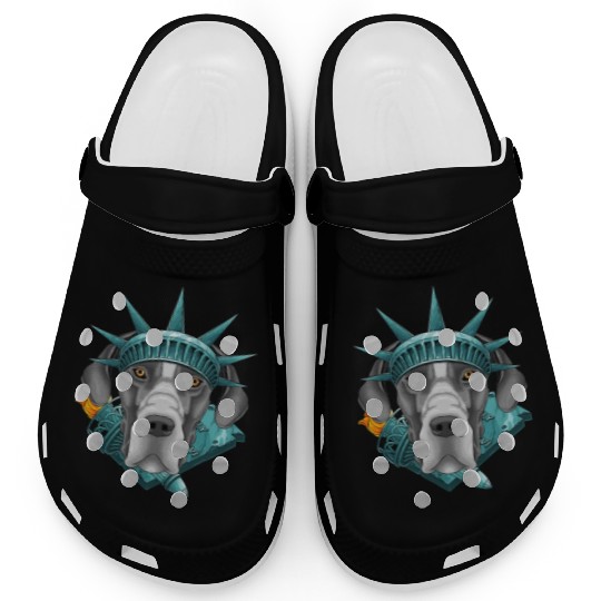 Statue Of Liberty Great Dane 4th Of July Dog USA A Clogs