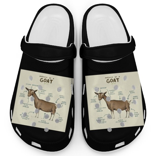 anatomy of a goat greeting card Clogs