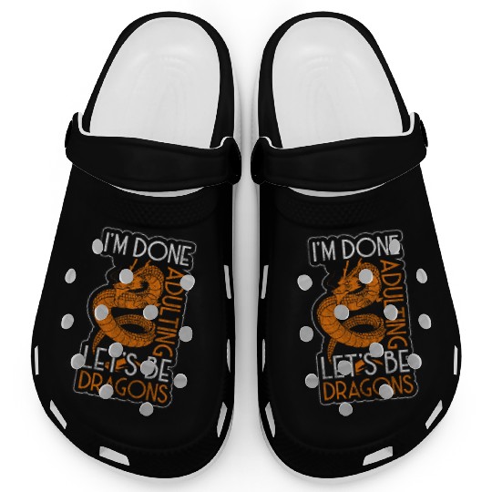 Dragon Black Chinese Dragon Clogs