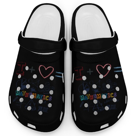 i love math Clogs