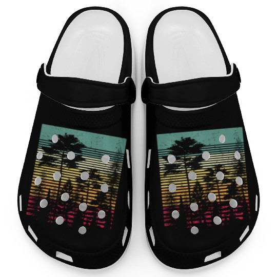 Retro Style Wildlife Trees Outdoors Nature Forest Clogs