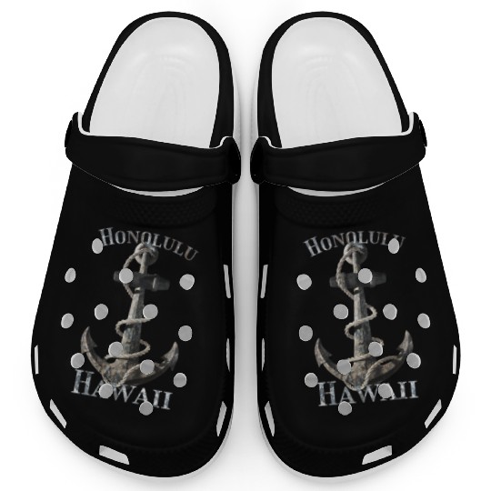Honolulu Hawaii Nautical Anchor Sailing Clogs