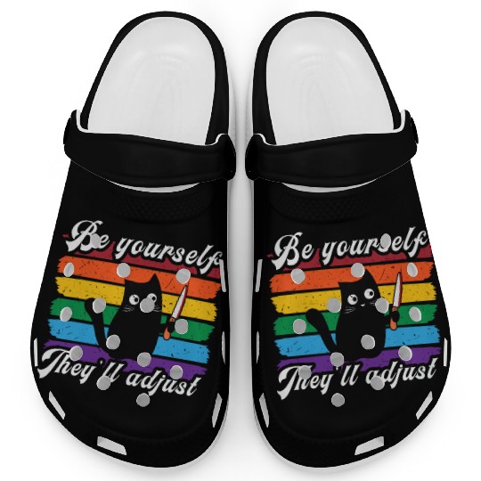Be Yourself They ll Adjust LGBTQ Rainbow Flag Gay Clogs