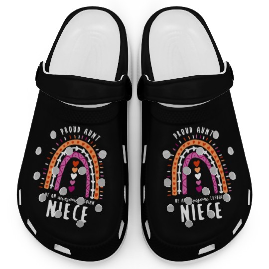 Proud Aunt Lesbian Niece Rainbow Clogs