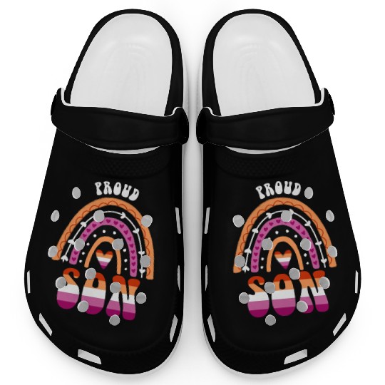 Proud Son Lesbian Pride Rainbow Clogs