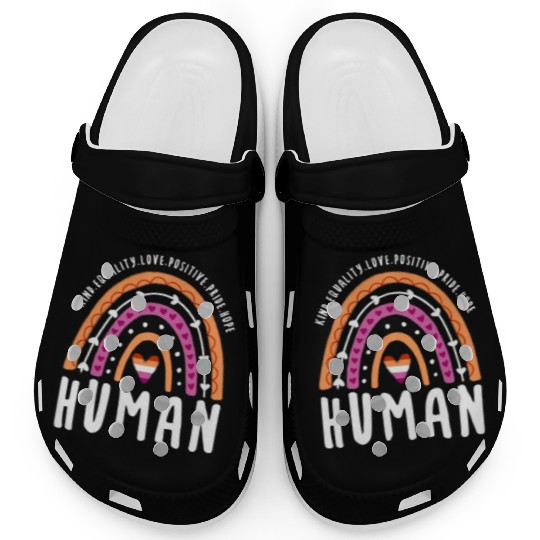 Human Lesbian Pride Rainbow Clogs