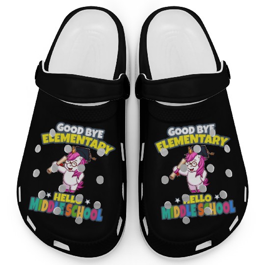 Good Bye Elementary Hello Middle School Graduation Clogs