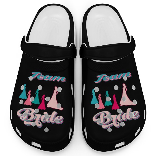team bride silhouettes bachelorette party Clogs