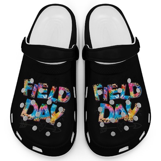 Tie dye leopard Wild About Field Day Teacher Kids Clogs