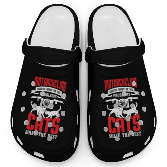 Motorbike Motorcycling Cat Lover Biker Gift Clogs