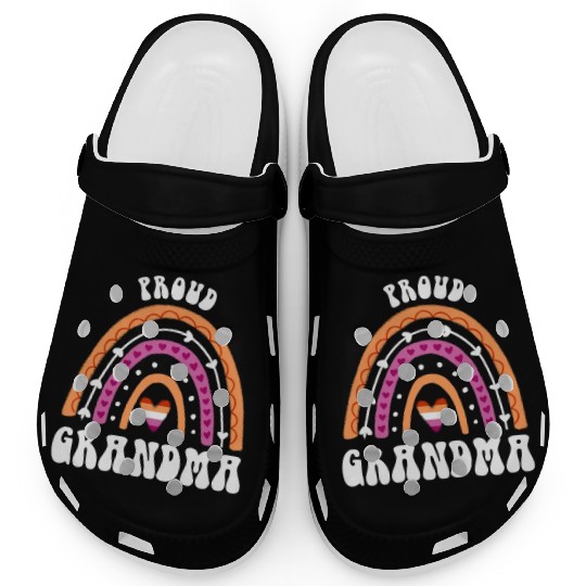 Proud Grandma Lesbian Pride Rainbow Clogs