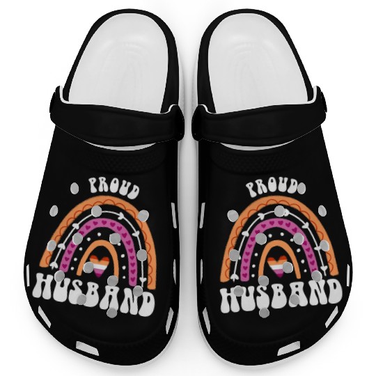 Proud Husband Lesbian Pride Rainbow Clogs