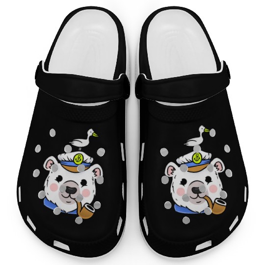 Polar Bear Sailor Captain For Sailing Lover Clogs