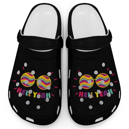 Pride Month - Hell Yeah - Rainbow Glasses Clogs