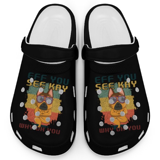 Pet Dog Owner Shepherd Belgian Malinois Relax Yoga Clogs