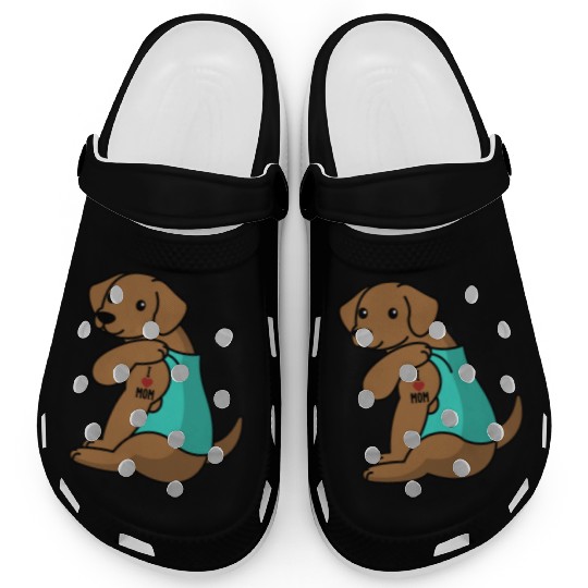 I Love Mom Tattoo Vizsla Clogs