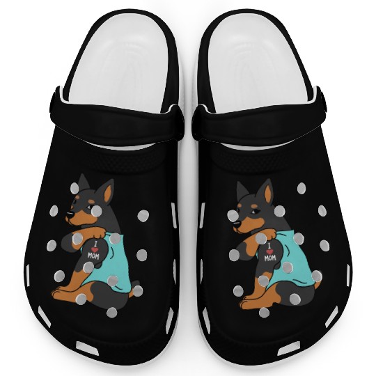 I Love Mom Tattoo Miniature Pinscher Clogs