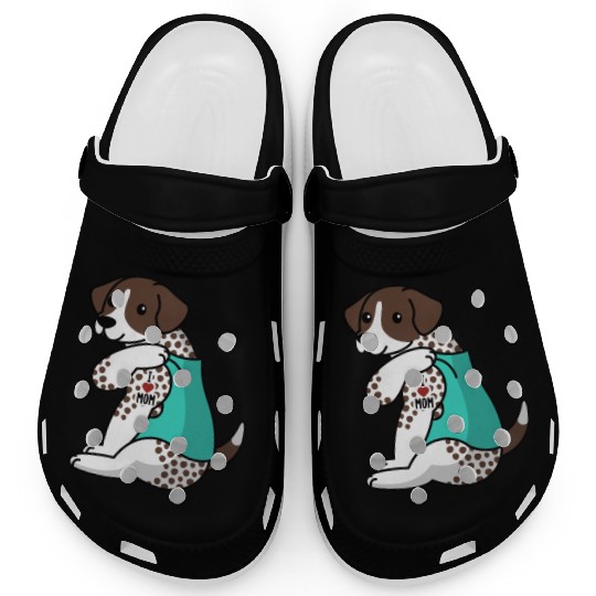 I Love Mom Tattoo German Shorthaired Pointer Clogs