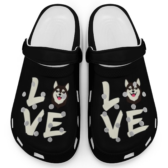 Love Husky Dogs Siberian Husky Dog Lover Clogs