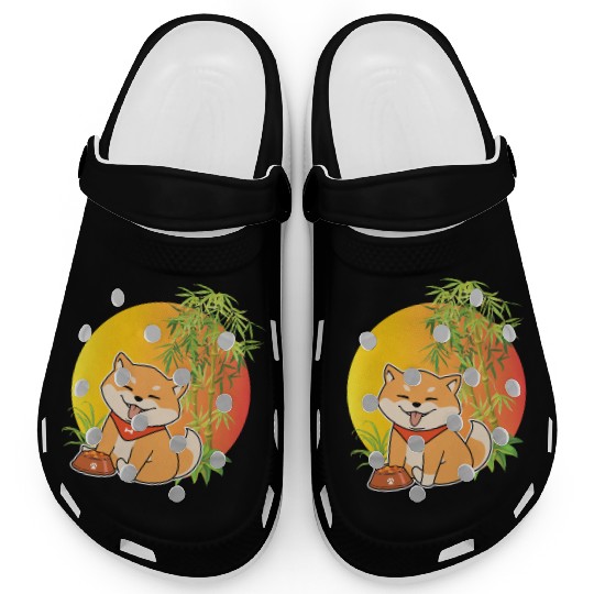 Shiba Inu Japanese Dog Breed Bamboo Plant Hunting Clogs