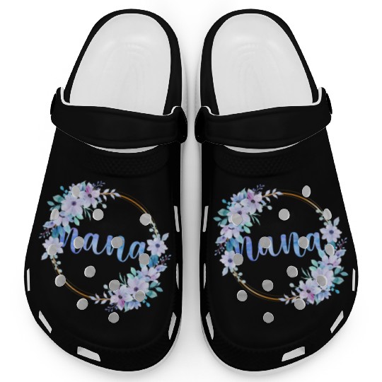 Nana Flowers Cute Gardening Grandma Clogs