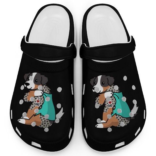 I Love Dad Australian Shepherd Clogs